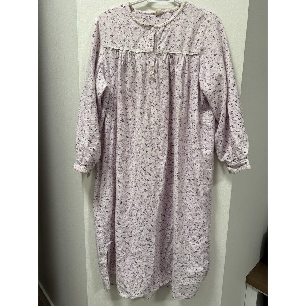 High‎ Sierra Vintage Night Gown Long Size Small Flannel Floral